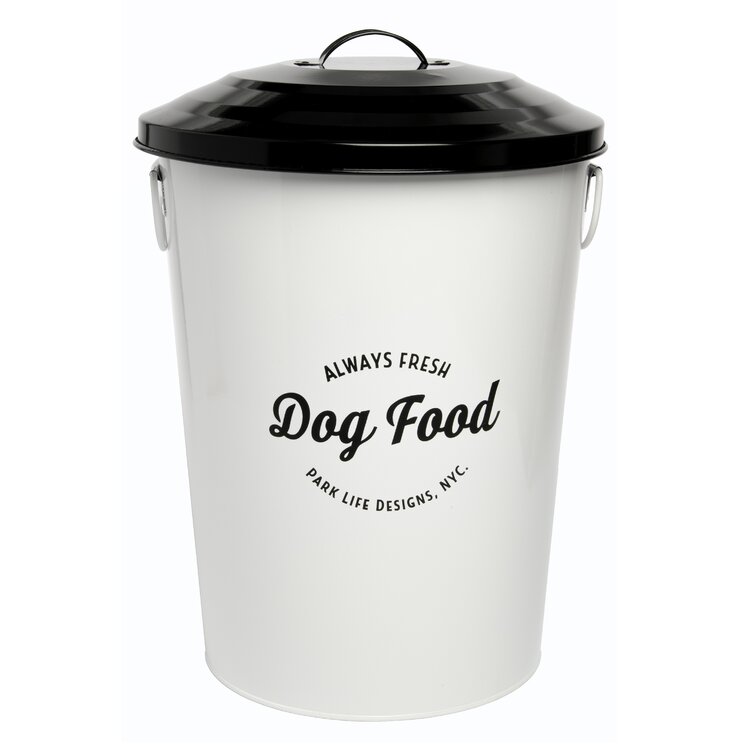 Dog food storage outlet canister